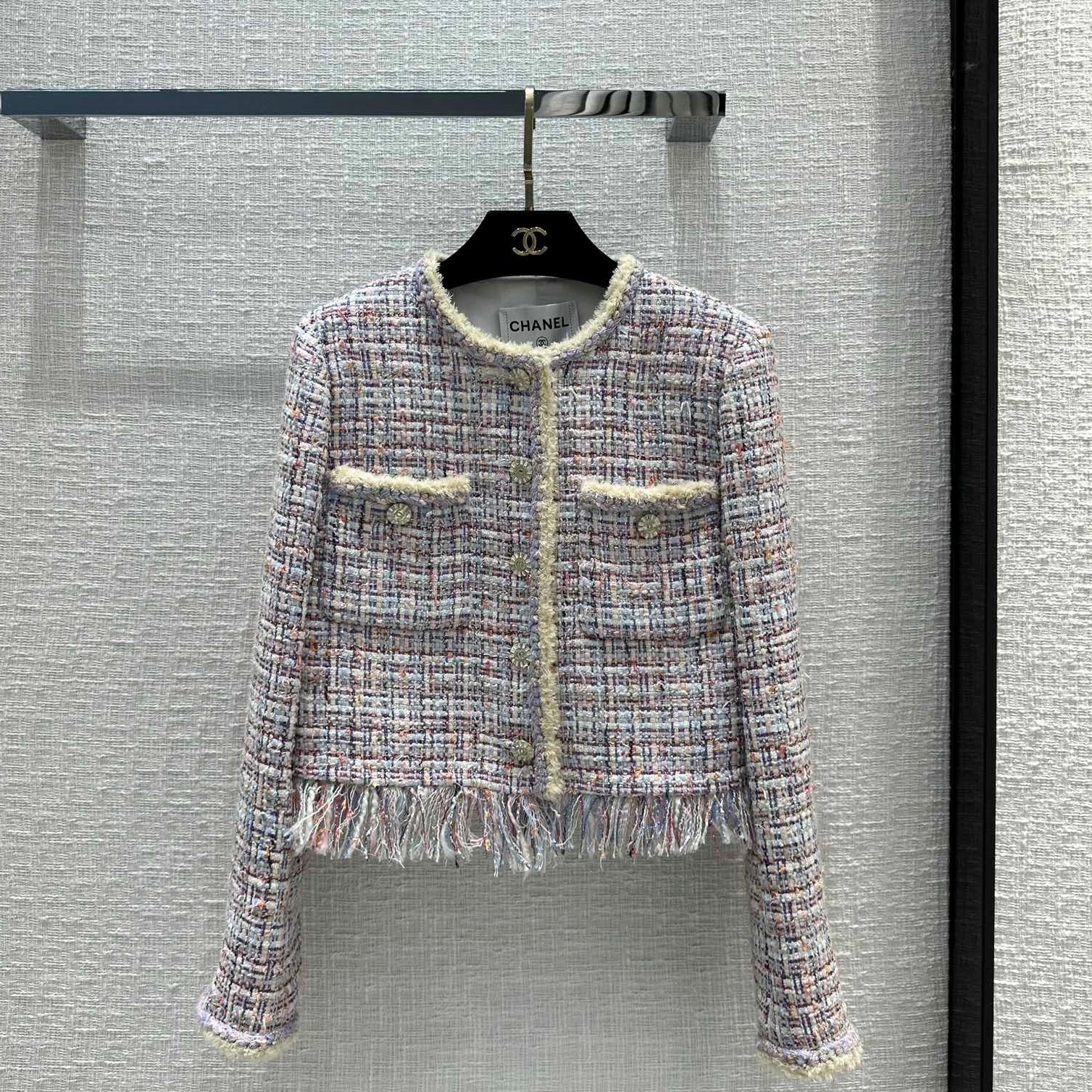 샤넬 CHANEL 2023 SS 트위드 포켓 태슬장식 여성 자켓 커스텀급