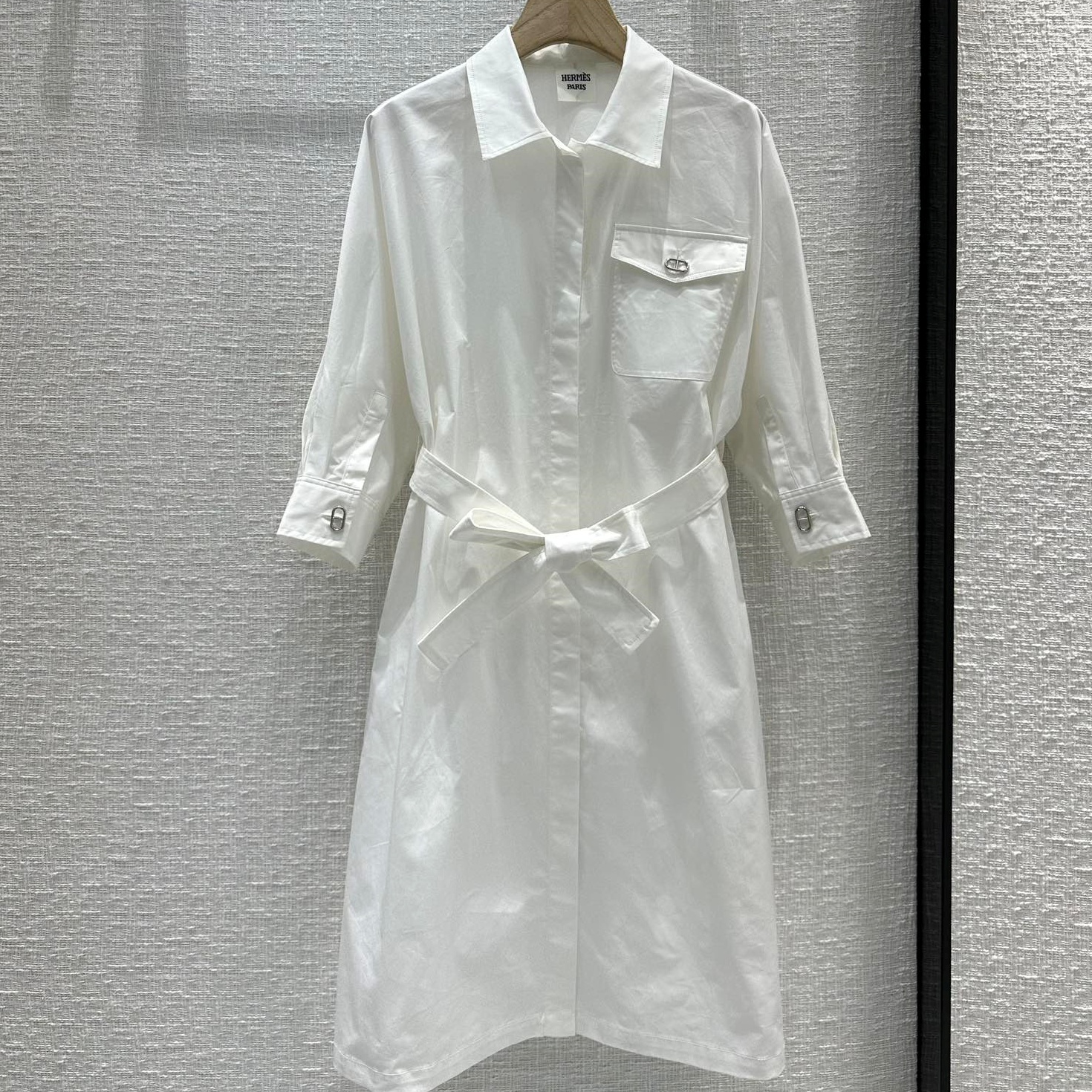에르메스 HERMES 2023 SS 카라 포켓 벨트 화이트 여성 원피스 커스텀급