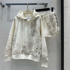 디올 DIOR 2023 SS 캐릭터무늬 후드 긴팔티 반바지 그레이 여성 세트 커스텀급