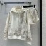 디올 DIOR 2023 SS 캐릭터무늬 후드 긴팔티 반바지 그레이 여성 세트 커스텀급