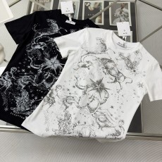 디올 DIOR 2023 SS 캐릭터 프린팅 라운드넥 여성 반팔티 커스텀급