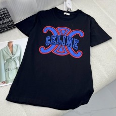 셀린느 CELINE 2023 SS 캐릭터 로고 라운드넥 블랙 여성 반팔티 커스텀급