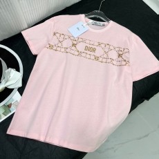 디올 DIOR 2023 SS 캐릭터 로고 라운드넥 핑크 여성 반팔티 커스텀급