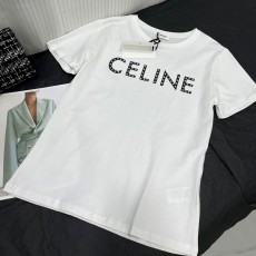 셀린느 CELINE 2023 SS 캐릭터 로고 라운드넥 화이트 여성 반팔티 커스텀급