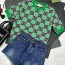 구찌 GUCCI 2023 SS 캐릭터 로고 니트 그린 여성 반팔티 커스텀급