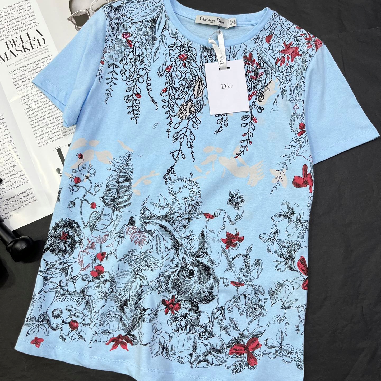 디올 DIOR 2023 SS 캐릭터 로고 라운드넥 민트 여성 반팔티 커스텀급