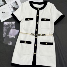샤넬 CHANEL 2023 SS 블랙라인 포켓 벨트장식 여성 원피스 커스텀급