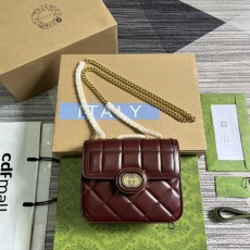 구찌 GUCCI 2023 SS 데코 미니 숄더백 버건디 741458 커스텀급