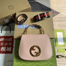 구찌 GUCCI 2023 SS 블론디 미듐 레더 핑크 크로스백 721172 커스텀급