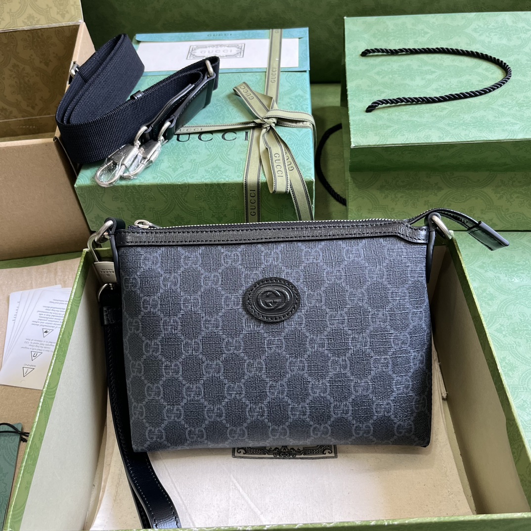 구찌 GUCCI 2023 SS 인더로킹 G 메신저백 블랙 760021 커스텀급