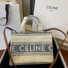 셀린느 CELINE 2023 SS 트리오페 로고 텍스타일 스몰 토트백 199162 커스텀급