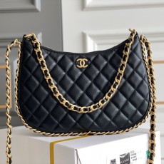 샤넬 CHANEL 2023 SS 램스킨 퀄팅 체인 블랙 라지 호보백 업뎃버젼 커스텀급