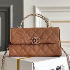 샤넬 CHANEL 2023 SS 캐비어 카멜 체인 로고 핸드백 업뎃버젼 커스텀급