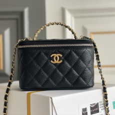 샤넬 CHANEL 2023 SS 캐비어 블랙 체인 화장품 케이스 업뎃버젼 커스텀급