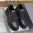 프라다 PRADA 2023 SS 금속로고 레더 올블랙 남성 슈즈 커스텀급