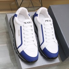 프라다 PRADA 2023 SS 금속로고 네이비라인 화이트 남성 슈즈 커스텀급