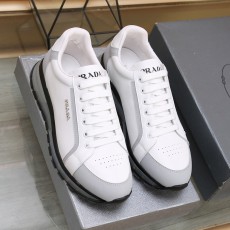 프라다 PRADA 2023 SS 금속로고 그레이라인 화이트 남성 슈즈 커스텀급