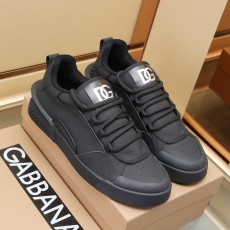 디앤지 D&G 2023 SS 패치로고 올블랙 레더 남성 슈즈 커스텀급