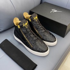 쥬세페 자노티 GIUSEPPE ZANITTI 2023 SS 블랙 지퍼 하이탑 남성 슈즈 커스텀급
