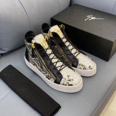 쥬세페 자노티 GIUSEPPE ZANITTI 2023 SS 화이트 지퍼 하이탑 남성 슈즈 커스텀급