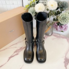 미우미우 MIUMIU 2023 SS 벨트장식 블랙 여성 롱부츠 커스텀급