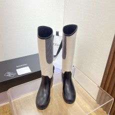 샤넬 CHANEL 2023 SS 퀄팅 투톤 아이보리 여성 롱부츠 커스텀급