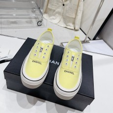 샤넬 CHANEL 2023 SS 로고 라인 옐로우 여성 슈즈 커스텀급