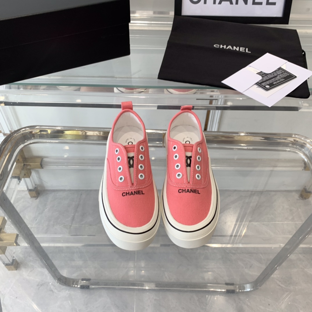 샤넬 CHANEL 2023 SS 로고 라인 핑크 여성 슈즈 커스텀급