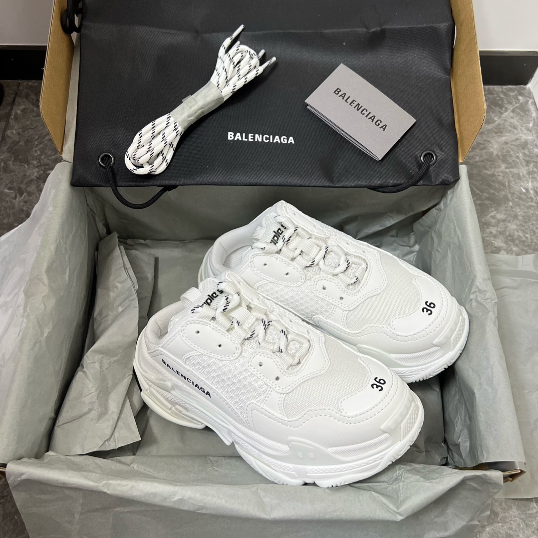 발렌시아가 BALENCIAGA 2023 SS 트리플 올화이트 뮐 커플 슈즈 커스텀급