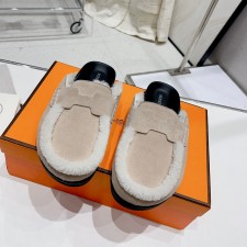 에르메스 HERMES 2023 SS 퍼장식 투톤 아이보리 커플 슈즈 커스텀급