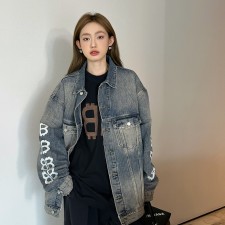 발렌시아가 BALENCIAGA 2023 SS 캐릭터 로고 여성 자켓 데님 커스텀급