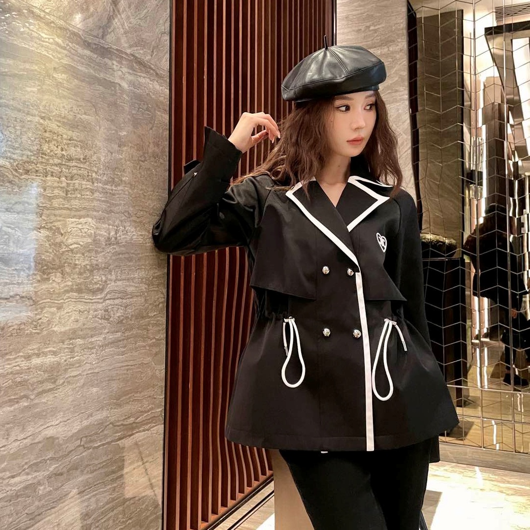 셀린느 CELINE 2023 SS 라인 로고 끈장식 여성 자켓 블랙 커스텀급