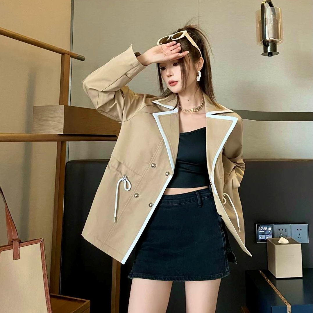 셀린느 CELINE 2023 SS 라인 로고 끈장식 여성 자켓 베이지 커스텀급