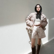 발렌시아가 BALENCIAGA 2023 SS 로고 후드 여성 패딩 그레이화이트 커스텀급