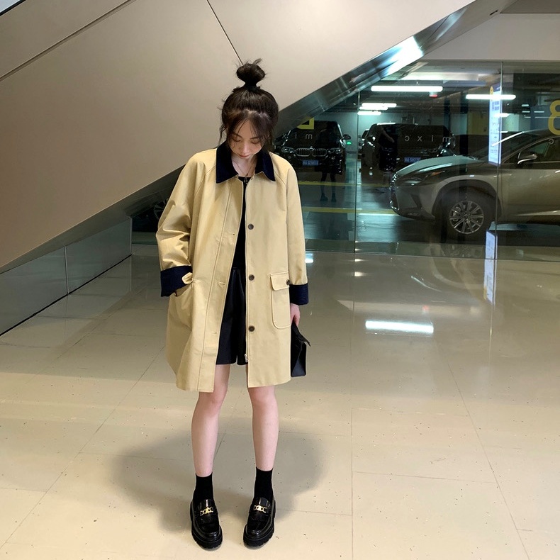 셀린느 CELINE 2023 SS 로고 투톤 여성 코트 베이지 커스텀급