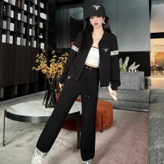 프라다 PRADA 023 SS 캐릭터 라인 상의 바지 여성 세트 블랙 커스텀급