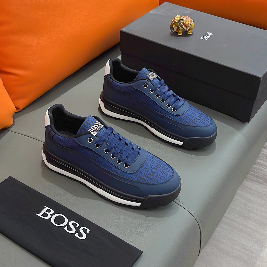 보스 BOSS 2024 SS 캐릭터 로고 블루 남성 슈즈 커스텀급