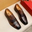 페레가모 FERRAGAMO 2024 SS 금속로고 스티치 브라운 남성 구두 커스텀급