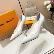 루이비통 LOUIS VUITTON 2024 SS 캐릭터 로고 화이트 하이힐 여성 구두 커스텀급