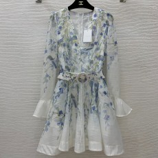 짐머만 ZIMMERMANN 2024 SS 플라워 프린트 프릴 벨트 여성 원피스 커스텀급