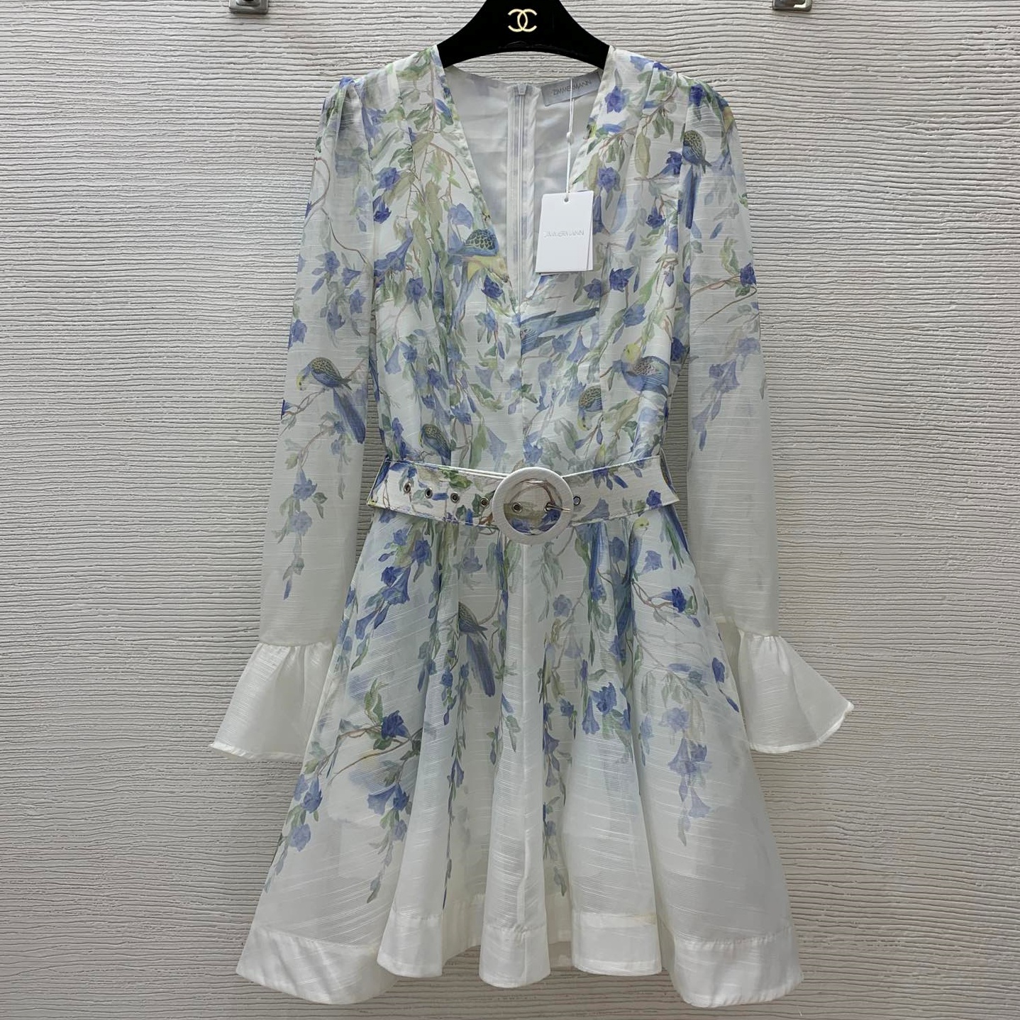 짐머만 ZIMMERMANN 2024 SS 플라워 프린트 프릴 벨트 여성 원피스 커스텀급