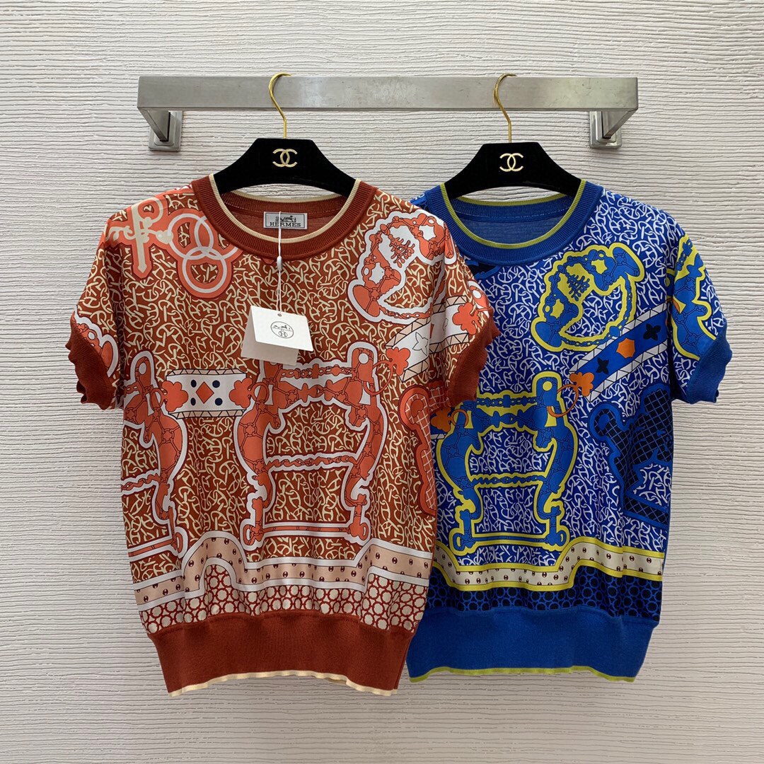 에르메스 HERMES 2024 SS 캐릭터 프린트 여성 반팔티 커스텀급