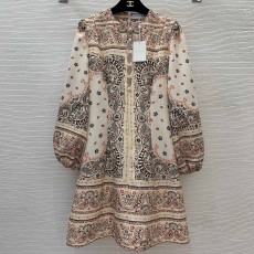 짐머만 ZIMMERMANN 2024 SS 플라워 프린트 프릴 긴팔 여성 원피스 커스텀급