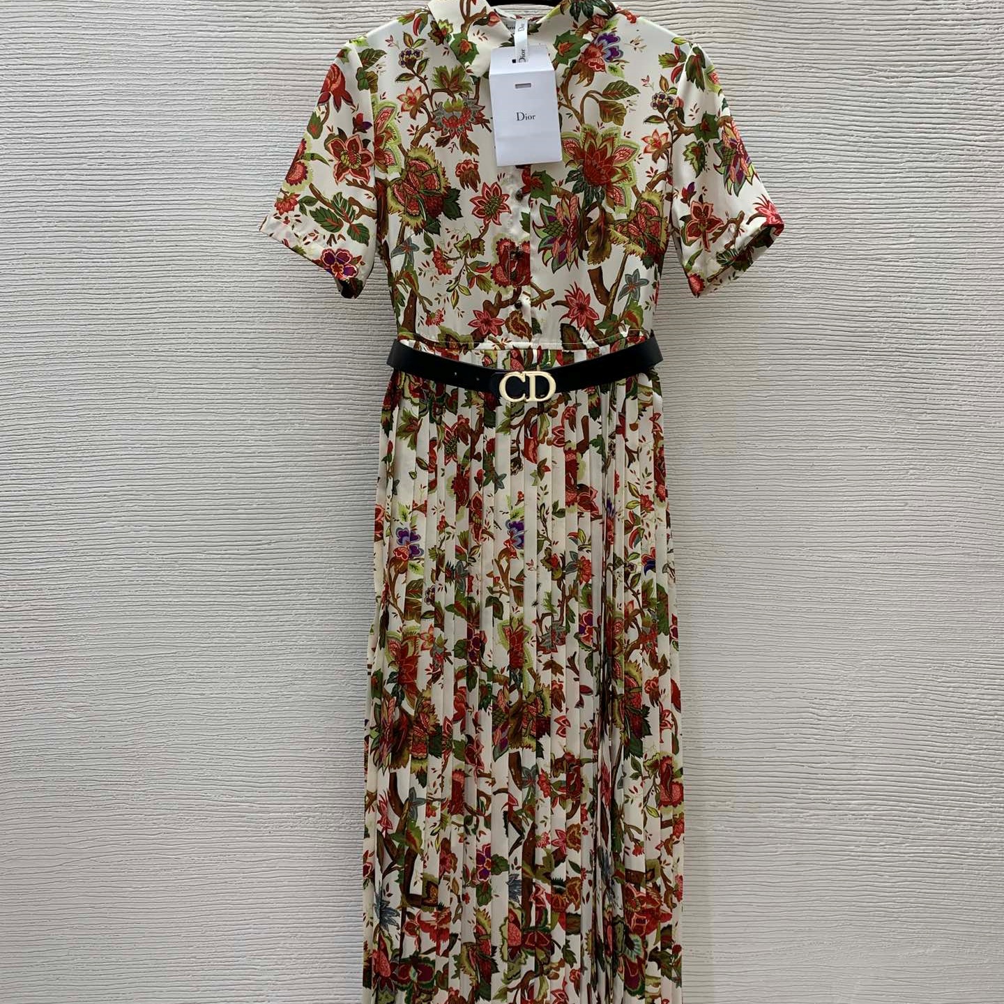 디올 DIOR 2024 SS 플라워 프린트 벨트장식 여성 원피스 커스텀급