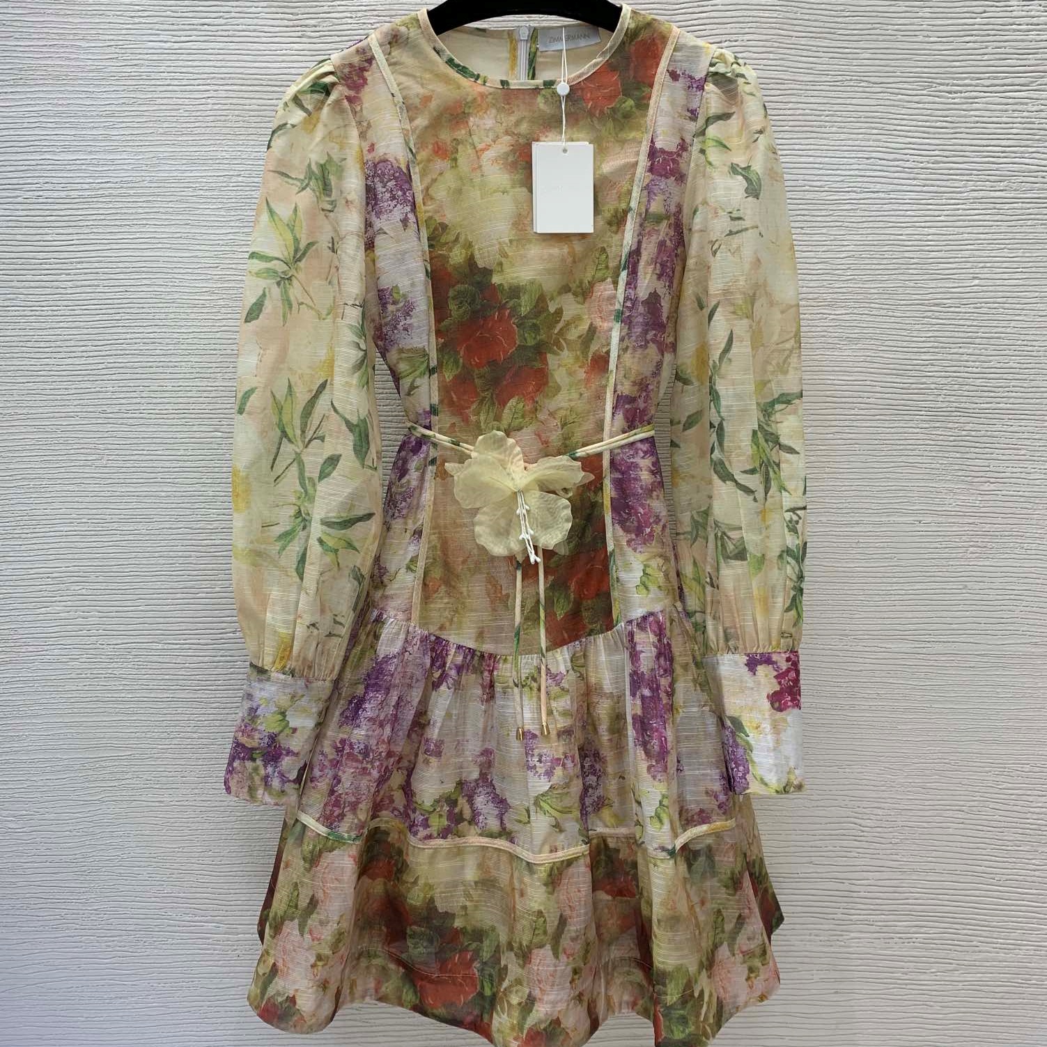 짐머만 ZIMMERMANN 2024 SS 플라워 벨트장식 긴팔 여성 원피스 커스텀급