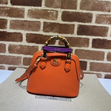 구찌 GUCCI 2024 SS 다이애나 미니 토트백 오렌지 715775 커스텀급
