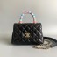 샤넬 CHANEL 2024 SS 램스킨 퀄팅 블랙 멀티 코코 미니 핸들백 AS2215 커스텀급