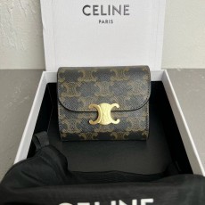 셀린 CELINE 2024 SS 트리오페 금속버클 3단 지갑 101782 커스텀급