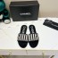 샤넬 CHANEL 2024 SS 스트라이프 로고 자수 블랙화이트 여성 슬리퍼 커스텀급