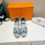 에르메스 HERMES 2024 SS H로고 끈장식 민트 여성 웨지힐 샌들 커스텀급
